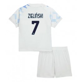 Inter Milan Piotr Zielinski #7 Uit tenue Kids 2025-26 Korte Mouw (+ Korte broeken)